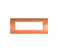 LineteckLED -LNT8007-16- Serie Completa di Placche per Interruttori Prese- Placca Arancio 7M Compatibile living(Arancio 7Posti)