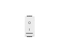 LineteckLED -LNT802B- Serie Completa Materiale Elettrico Fai da te- Interruttore Illuminabile Bipolare 16A 250Vac Compatibile living (Bianco)