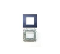 LineteckLED -Serie Completa di Placche per Interruttori Prese- Kit Placca 2 Posti 2M Compatibile Living + Supporto 2 Posti Compatibile living (BLU)