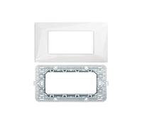 LineteckLED -Serie Completa di Placche per Interruttori Prese- Kit Placca 4 Posti 4M Compatibile matix + Supporto 4 Posti Compatibile matix (BIANCA)