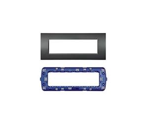 LineteckLED -Serie Completa di Placche per Interruttori Prese- Kit Placca 7 Posti 7M Compatibile living + Supporto 7 Posti Compatibile living (GRIGIO)