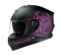 LineUp24 Bio Hazard Casco Integrale Bambino Moto Cross Offroad DOT Matt Pink