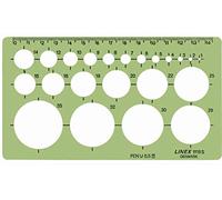 Linex 100413075 - Stencil circolare 1118S con gommini per cerchi con diametro 1-35 mm, trasparente 160 x 90 mm