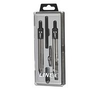 Linex 100552549 - Set di compasso con ginocchiere, molle di impiego con supporto, contenitore per mine e tronchetto, 4 pezzi