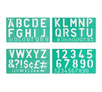 Linex - Foglio con lettere per stencil, 50mm, set da 4, colore verde