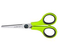 Linex forbici 400100562 bambini in acciaio inox, 14 cm di lunghezza, punta arrotondata, taglio preciso, impugnatura antiurto in plastica ABS, verde mela con applicazioni grigio, inox