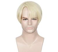 Linfairy Parrucca Bionda Corta Parrucca per Costume Cosplay di Halloween per uomo