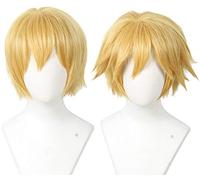 Linfairy Parrucca Corta Bionda Cosplay Costume Di Halloween Parrucca Da Gatto Per Uomo