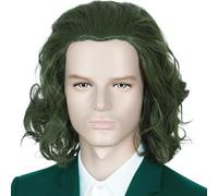 Linfairy, parrucca corta da pagliaccio verde, per Halloween, Cosplay, Costume, parrucca riccia