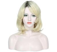 Linfairy Parrucca Cosplay Corta Bionda Ombre Costume Di Halloween Per Le Donne