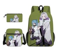 Linfemy 3Pcs Mash Burnedead Anime Zaino Astuccio Set 3D Stampa Borsa a Tracolla Cancelleria Grande Capacità Forniture scolastiche di Stoccaggio Studente, Tipo 9, 40 / 23 / 22 CM