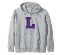 Linfield University Wildcats Block L Monogram Felpa con Cappuccio