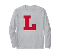 Linfield University Wildcats Block L Monogram Maglia a Manica