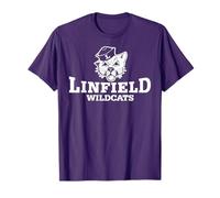 Linfield University Wildcats Mack Mascot Stacked Maglietta
