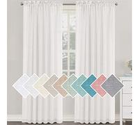 LINFKY 2 Pezzi Tende per Interni Voile in Lino Tende Semitrasparenti per Finestra Moderne con Tasca per Asta Tende Leggera per Soggiorno e Camera da Letto (Bianca, 132x213cm)