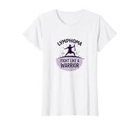 Linfoma: combatti Come Un Guerriero - Supporto stimolante per Il Cancro Maglietta, Donna, Bianco, XL
