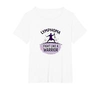 Linfoma: combatti Come Un Guerriero - Supporto stimolante per Il Cancro Maglietta, Donna Plus-Size, Bianco, 5X