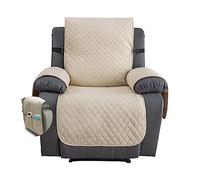 LinFortune Copripoltrona Reclinabile per Poltrona Elettrica 1 Posto Copridivano Impermeabile Copripoltrona Reclinabile per Poltrone Protezione per Mobili per Soggiorno (Beige 1 Posto)