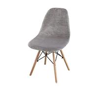 LinFortune Coprisedie in Velluto per Sala da Pranzo Coprisedie da Cucina Coprisedie Elasticizzati con Schienale per Cucina Sala da Pranzo Camera da Letto Soggiorno (Grigio Chiaro 4 Pezzi)