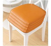 LinFortune Cuscino per Sedia in Pelle per Cucina Sala da Pranzo 1/2/4 Confezioni Cuscino per Sedia Cuscino per Seduta Antiscivolo 40 * 43 Cm (Colore: Arancione Dimensioni: 4 Confezioni)