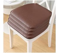 LinFortune Cuscino per Sedia in Pelle per Cucina Sala da Pranzo 1/2/4 Confezioni Cuscino per Sedia Cuscino per Seduta Antiscivolo 40 * 43 Cm (Colore: Marrone Dimensioni: 4 Confezioni)