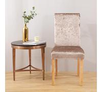 LinFortune Set di 4 Coprisedie In Velluto Stropicciato per Sala da Pranzo Coprisedie Elasticizzati Parsons Coprisedie da Cucina Sfoderabili Antiscivolo Lavabili per Cucina E Hotel (4 Tortora)