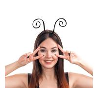 Ling & Bai Cerchietto per capelli con antenna a farfalla, per Halloween, formica nera, divertente, per cosplay, accessorio per capelli da donna (nero)