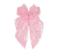 Ling & Bai Fiocchi per capelli con paillettes grandi, color oro, forcine per capelli argentate glitterate, accessori per lo styling dei capelli per donne e ragazze (rosa)