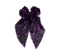 Ling & Bai Fiocchi per capelli con paillettes grandi, color oro, forcine per capelli con glitter argento, accessori per acconciature per donne e ragazze (viola)
