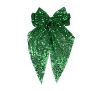 Ling & Bai Fiocchi per capelli con paillettes grandi, color oro, forcine per capelli con glitter argento, accessori per acconciature per donne e ragazze (verde)