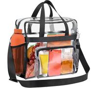 Ling - Borsa a Tracolla Grande in PVC Trasparente, Ideale per Giochi Sportivi e Concerti, 31 x 30 x 15 cm