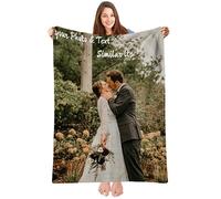 LING Ling's Design Coperta personalizzata con foto e testo per donna e uomo | Coperta morbida, decorazione casa, regalo anniversario compleanno matrimonio per coppia, fidanzato, mamma, nonna, amica