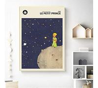 Ling88 Il Piccolo Principe Stampe in Versione Francese, Arte della Parete della Scuola Materna Pittura su Tela Le Petit Prince Copertina del Libro Poster della Parete della Camera dei Bambini_40X60Cm