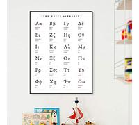Ling88 Poster da Parete Stampe di Alfabeto Greco Lettere Greche Matematica Arte della Tela Pittura Immagine della Parete Matematica Poster Educativi Math Classroom Decor Poster E Stampe -50X70Cm