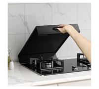 LINGDSWULING Protettore Per Fornello A Gas In Acciaio Per La Casa Coperture Per Piani Cottura A Gas Copertura Piano Per Cuociriso Superficie Antiscivolo(Black,35x45x7cm(14x18x3in))