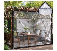 LINGDSWULING Telone Impermeabile Giardino Esterno Antistrappo con Occhielli | Teloni Plastica Trasparenti Bordo Rinforzato Impermeabile per Patio Pergola Giardino(3x5m)