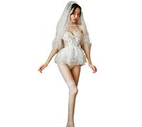 Lingerie di maglia chiffon del vestito da cerimonia nuziale sexy Cosplay