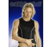 Lingerie - Maskulines Maglia con Muscoli Nero-Argento