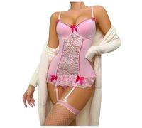 Lingerie Rilegante Biancheria Intima Ragazza Stile Pendente Pigiama Lingerie Sentiero, Colore: rosa., L