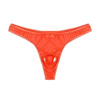 Lingerie Rossa Sexy Donna Calze con Buco sotto Mens Lingerie Front Bikini Underpants Thong G String Hole Underwear Calze Autoreggenti Donna Hot Sexydonna Hot Rosso Orange One Size