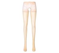 Lingerie sexy da donna con olio lucido e senza crotchless, cachi, XL