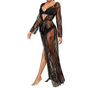 Lingerie sexy da donna per il sesso, biancheria intima sportiva, reggiseno da donna, sexy, seducente, semplice, nero, a maniche lunghe, in pizzo, lunghezza gonna, affascinante tuta da donna, Nero , S