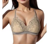 Lingerie Sexy Donna Push Up Reggiseno Senza ferretto Donna Scollo A V Ingranare Fine Stile Francese Berretto Triangolo Chic Ed Elegante Reggiseno Confortevole Per Tutti I Giorni Leggero Traspirante