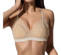 Lingerie Sexy Donna Push Up Reggiseno Senza ferretto Donna Scollo A V Ingranare Fine Stile Francese Berretto Triangolo Chic Ed Elegante Reggiseno Confortevole Per Tutti I Giorni Leggero Traspirante