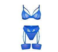 Lingerie Sexy per Donna Completini Intimi Sexi Lingeries Set LingeriesPolysterLace EmbroideryLiving Room Girls Sexy Donna Hot Aperto Rosso Lingerie (Blue, M)