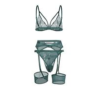 Lingerie Sexy per Donna Completini Intimi Sexi Lingeries Set LingeriesPolysterLace EmbroideryLiving Room Girls Sexy Donna Hot Aperto Rosso Lingerie (Green, XXXXL)