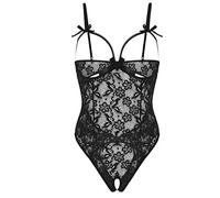 Lingerie Sexydonna Hot Curvy-Sexy Women Lace Lace One Pezzo Biancheria Intima Pigiami Lingerie Garment (Black, M)