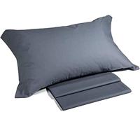 Lingerie Shop Lenzuola Cotone Matrimoniale Tinta Unita Sotto Sopra 2 Federe Vari Colori (Grigio Scuro, Matrimoniale)