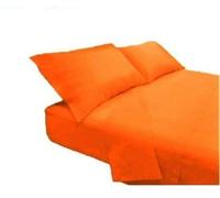 Lingerie Shop Lenzuola Cotone Puro 100% Matrimoniale Tinta Unita Sotto Sopra 2 Federe Vari Colori Offerta (Arancio, Matrimoniale)