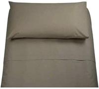 Lingerie Shop Set Lenzuola Letto Singolo Cotone Sotto Sopra + Federa Vari Colori Tinta Unita (Fango, Singolo)